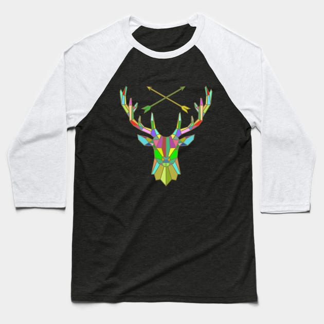 Deer - Deer And Crossed Arrows Baseball T-Shirt by Kudostees